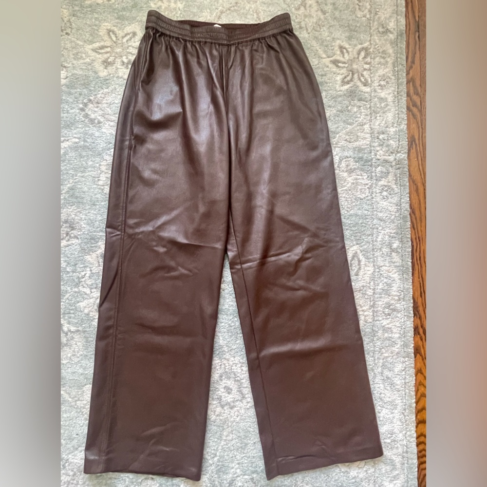 Babaton Wide Leg Pants in Rich Brown